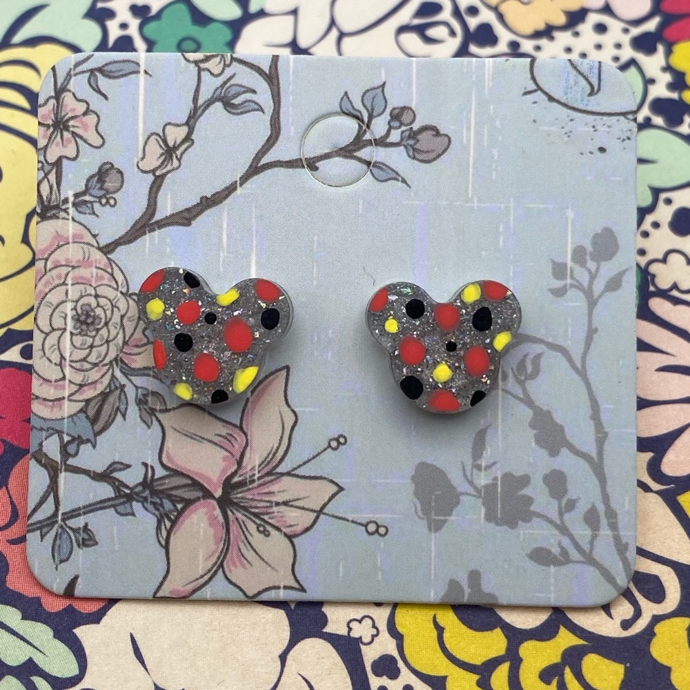 3 for $12 - Mouse Head Handmade Sterling Silver Earrings